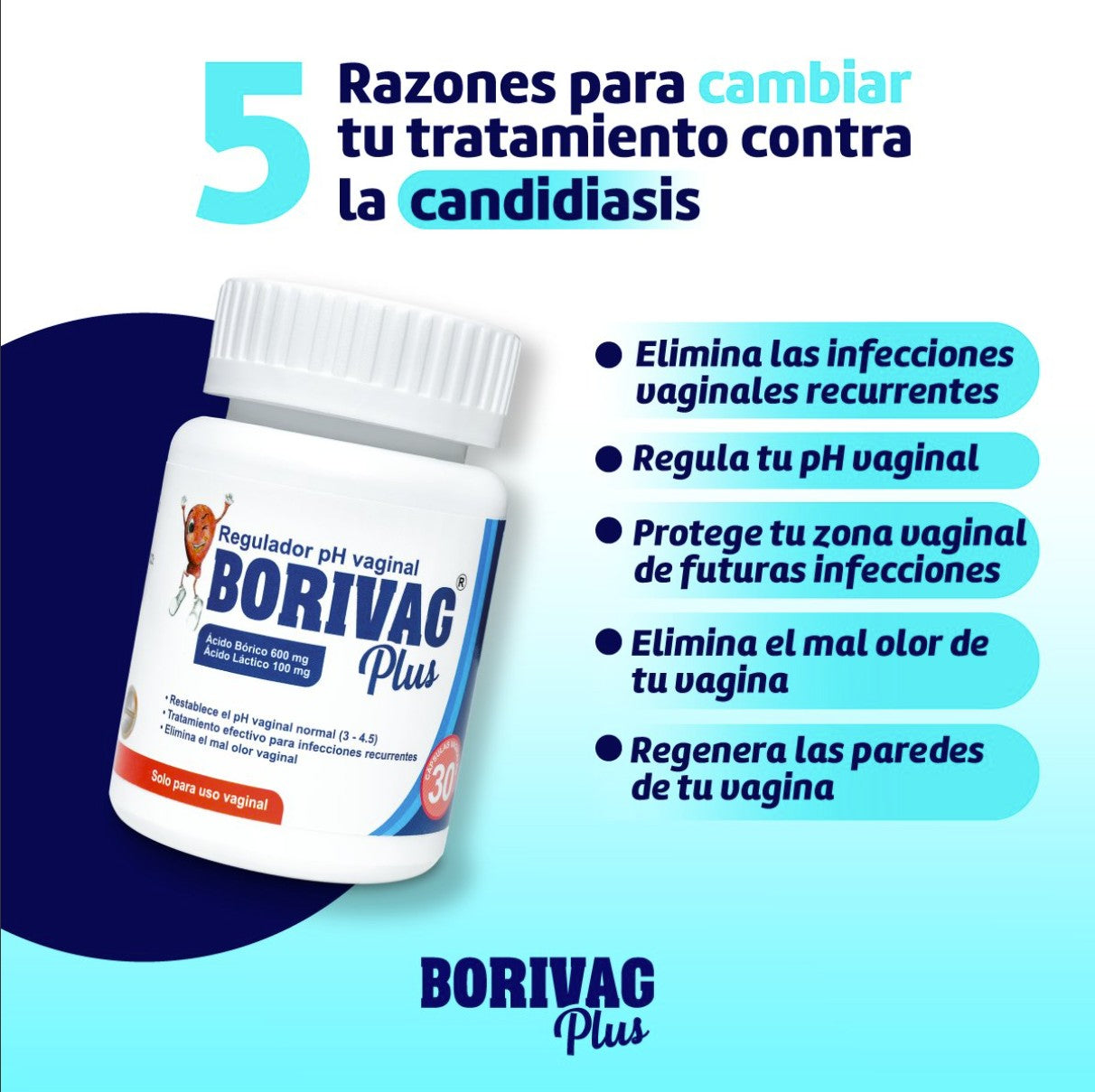 Borivag Plus - Frasco de 30 Cápsulas vaginales