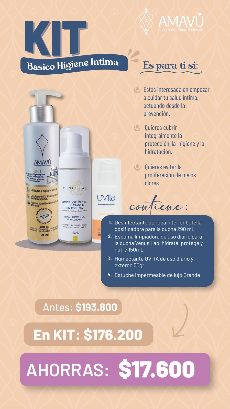 Kit básico de higiene íntima
