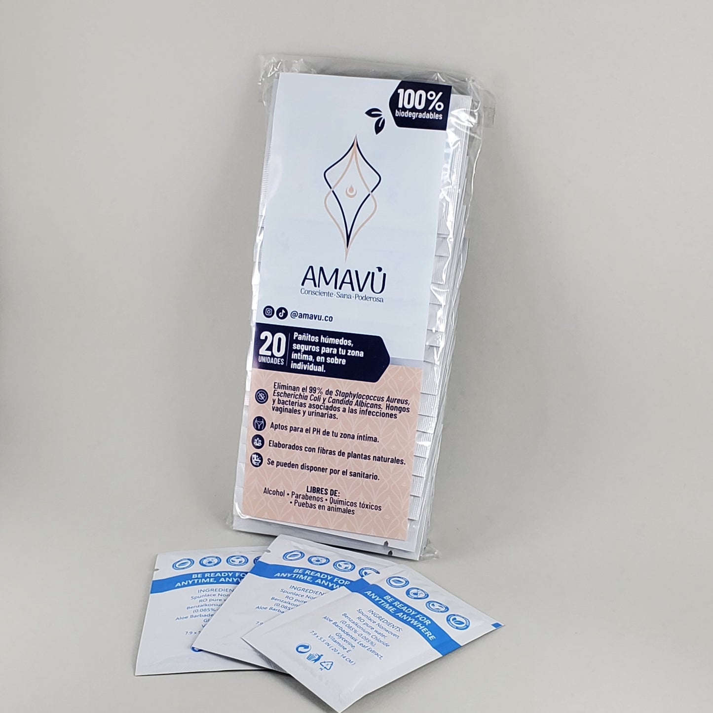 Paquete de Pañitos Húmedos para cuidado Íntimo Diario - 20 und