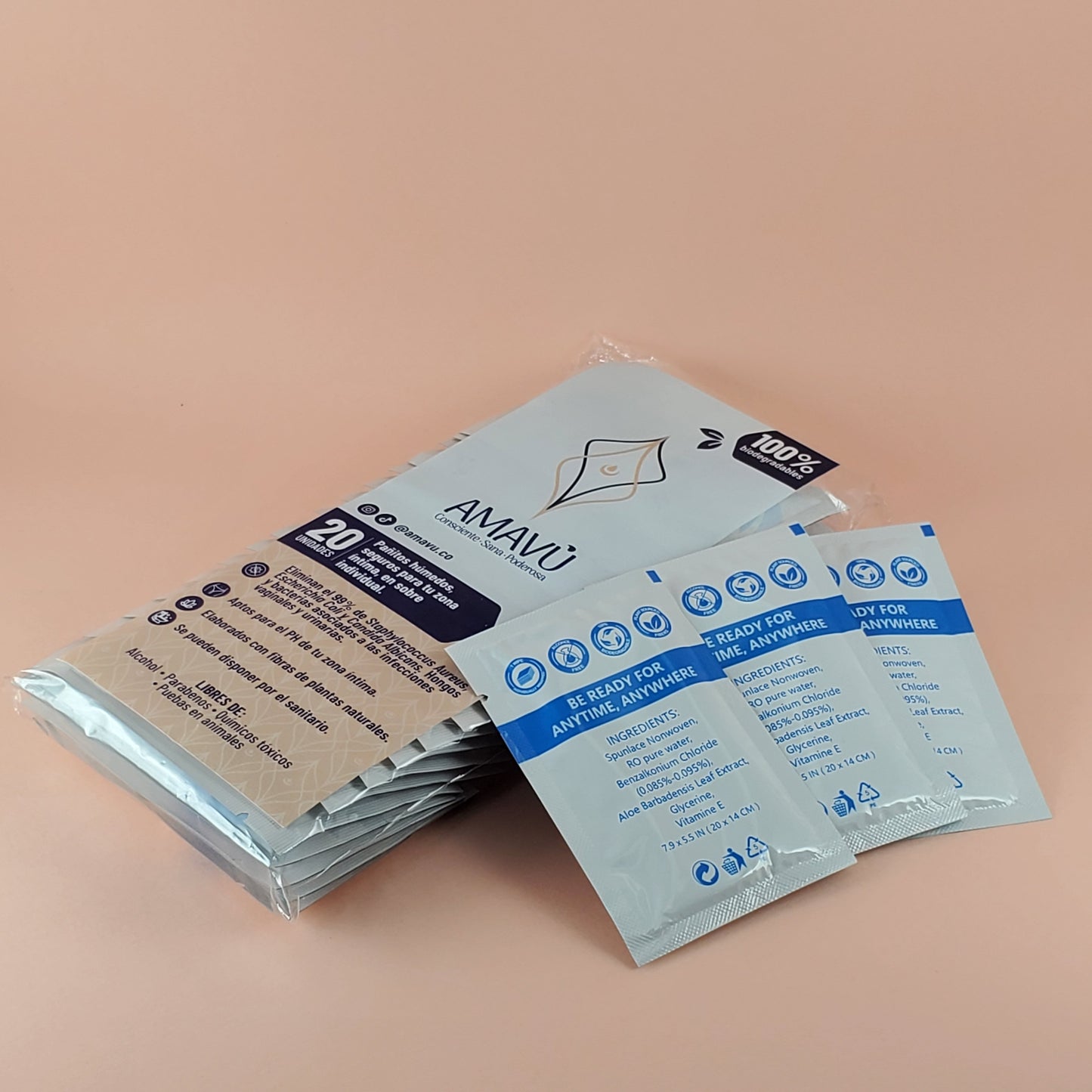 Paquete de Pañitos Húmedos para cuidado Íntimo Diario - 20 und