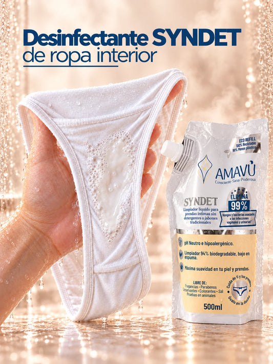 Limpiador AMAVÚ SYNDET sustituto del jabón para ropa interior. Eco-Refill 500 ml