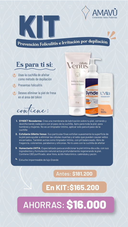 Kit prevención foliculitis e irritación por depilación