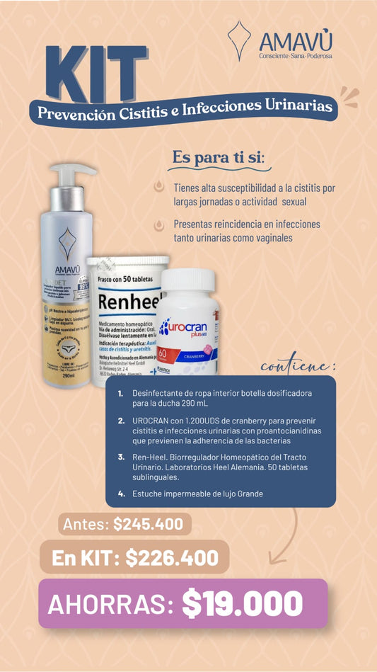 Kit prevención Cistitis e infecciones urinarias - Incluye estuche grande