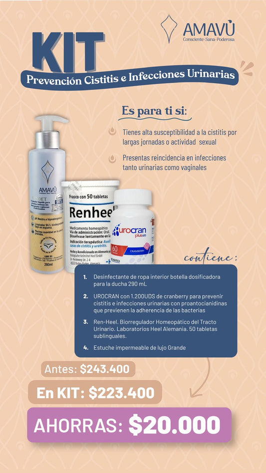 Kit prevención Cistitis e infecciones urinarias - Incluye estuche grande